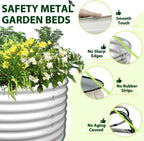 A ANLEOLIFE 4-Pack 6X3X2ft & 8X4X2ft Deep Root Galvanized Raised Garden Beds Outdoor for Planting Vegetables Flowers Herb, Antique White