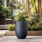 Kante Tall Concrete Planter, 21.7-Inch Height Antique Blue Large Indoor Outdoor Plant Pot with Drainage Hole for Patio Garden Home, Modern Decor for Flowers and Tree