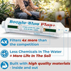 Boogie Blue Plus Garden Hose Water Filter for RV and Outdoor use - Removes Chlorine, Chloramines, VOCs, Pesticides/Herbicides Boogie Blue Plus High Capacity Filter - The Organic Gardener's Choice