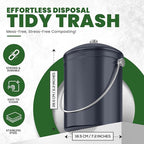 Utopia Kitchen Compost Bin for Kitchen Countertop, 1.3 Gallon Compost Bucket for Kitchen with Lid, Includes 1 Spare Charcoal Filter (Dark Purple)