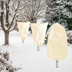 Homimp Plant Covers Freeze Protection, 4 Pack Frost Covers with Zipper Drawstring (31.5" x 47.3") Plant Protection Cover Bags for Outdoor Winter Frost Cold Weather Shrubs Trees Jacket Covers(Yellow)