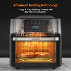 Air Fryer Oven Large 20 QT, 10-in-1 Toaster Oven Air Fryer Combo with Window for Family, Airfryer Oven with Rotisserie, 3 Dehydrating Racks