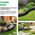 Corrugated Metal Garden Edging, Sturdy Tall Landscape Edging Borders, Perfect DIY for Flower Beds, Lawn and Pathway, Tree Surrounds, Paver Edges (Black, 8"×20FT)