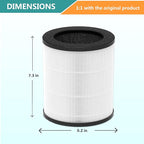 M03 Replacement Filter, Compatible with MOOKA M03 & B-D03 Air Purifier, 3-in-1 H13 True HEPA with activated Carbon Filter, 2-Pack