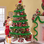 25 Feet Metallic Twist Tinsel Garland Backdrop for Parade Floats, Christmas Eve, New Year, Valentine's Day Party Decorations (Green, 4in x 25ft)