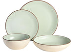 Gibson Elite Contempo Classic Double Bowl Dinnerware Set, Service for 4 (16pcs), Mint