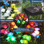 TONULAX Solar Garden Lights - Upgraded Outdoor Light, 7 Color Changing Rose Lights for Yard,Garden Decoration, Enlarged Solar Panel, More Realistic Rose Flower (6 Pack)