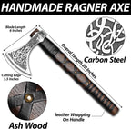 SHINY CRAFTS-Norse Viking Axe Wedding Gifts Camping Axe Berserker Axes-Handmade Viking Pizza Axe Authentic Medieval Pizza Cutter Axe with Carved Handle & Leather Sheath (VBA-27-A)