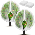 2 Pack Fruit Tree Netting Bags with Zipper and Drawstring, Ultra Fine Mesh Garden Netting Plant Cover, Bird Netting for Blueberry Bushes, Fruit Vegetable Trees, Flowers (White, 10 x 10 ft)