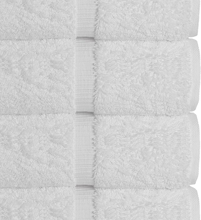 Chakir Turkish Linens | Hotel & Spa Quality 100% Cotton Premium Turkish Towels | Soft & Absorbent (4-Piece Bath Towels, White)