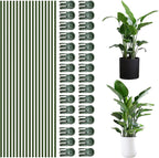 50Pcs Plant Stake Clip Set Green, Plant Sticks Supplies Support Tall, Useful Support Clips, Fine Workmanship Allow Bending Suitable for Various Plant Pots Indoors and Outdoors