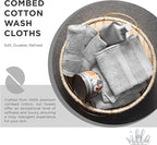 100% Cotton Wash Cloth for face & Body Set of 6, (12 x 12 inches) Sustainable, Soft, Highly Absorbent, Combed Cotton Wash Cloths Pack of 6 for Hotels, Spa, Bathroom, Dorm, Silver
