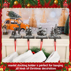 4PCS Iron Stocking Holders for Mantle Mantle Stocking Hanging Hook Xmas Weighted Christmas Stocking Holder Heavy Duty Farmhouse Vintage Fireplace Stocking Hanger for Christmas Decor (Iron,4)