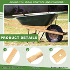 Gisafai 1 Pair Wood Wheelbarrow Handles 60'' Heavy Duty Hardwood Wheelbarrow Replacement Handles Kit with Tough Seal Coat and Pre Drilled Holes