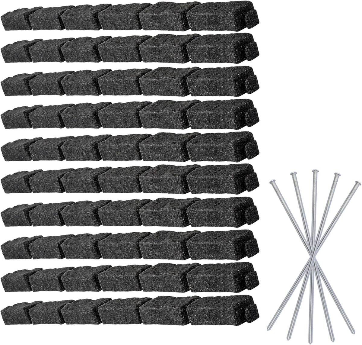 Beuta Landscape Edging | Garden Edging Border | Faux Stone Bricks for Lawn edging, Flower beds, Pathways & Yard Edging– 10 Packs | Each Section Has 6 Bricks 48"L x 4"W x 2.25"H | 30 Spikes |Charcoal
