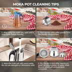 2 Cup 100ml Moka Pot Stainless Steel Espresso Coffee Maker Stovetop Percolator Coffeemaker Italian Classic Style Brewing Greca Cafe Mocha Machine for Cafeteras Lover Camping Travel and Home Use 3.3oz
