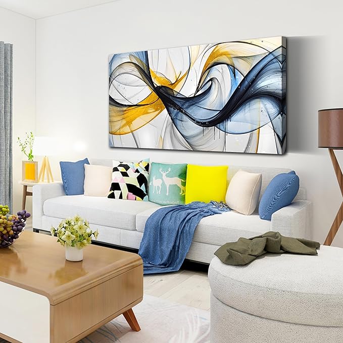 THRLVEART Abstract Wall Art Living Room - Large Canvas Prints Wall Art for Bedroom Ready to Hang Size 29" x 59"