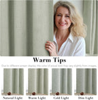 H.VERSAILTEX Linen Blackout Curtains 96 Inches Long 100% Absolutely Blackout Thermal Insulated Textured Linen Look Curtain Draperies Anti-Rust Grommet, Energy Saving with White Liner, 2 Panels, Sage