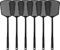 6-Pack Heavy Duty Long Handle Fly Swatter, Fly Swatter for Indoors, Black