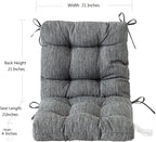 QILLOWAY Outdoor Chair Cushion for Patio Furniture, Waterproof Patio Cushions Set of 2 with Ties, Fade Resistant Replacement Pads for Outdoor Rocking Chairs,Charcoal Grey,Black