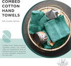 100% Cotton Bath Towel Set of 18-4 Bath Towels, 6 Hand Towels, 8 Wash Cloths, Sustainable, Soft, Highly Absorbent, Combed Cotton 18 Piece Set for Hotels, Spa, Bathroom, Dorm, Teal