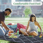 Ogrmar 6x9 FT Reversible Mats, Outdoor Rug for Patio Clearance, Waterproof Carpet, Plastic Straw Rug for Indoor Outdoor, Floor Mat&Rug for RV Porch Camping Backyard Deck Balcony Beach Trailer (Black)
