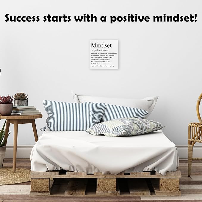 Inspirational Quotes Framed Canvas Print Poster-Motivational Mindset Decor-11.8’’ Minimalist Canvas Artwork Print Favors For Friend Family Coworker-Aesthetic Wall Art Decor For Home Bedroom Office-A03