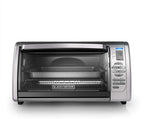 Black+Decker Countertop Convection Toaster Oven, 8 One-touch Cooking Functions, Stainless Steel