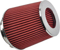 Universal Clamp On Air Intake Filter fits 3 In /3.5 In /4 In Three Different Size, Cone Air Intake Filter-Red