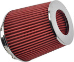 Universal Clamp On Air Intake Filter fits 3 In /3.5 In /4 In Three Different Size, Cone Air Intake Filter-Red