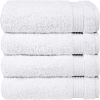 Cotton Paradise Hand Towels for Bathroom, 100% Cotton Turkish 4 Piece Hand Towel Set, Soft Absorbent Face Towels, White Hand Towels