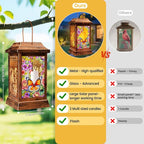 Butterfly Solar Lanterns Outdoor Waterproof, Metal & Glass Hanging Lights Garden Decor, Birthday Gifts for Women Mom Grandma Mothers Day, Decorative Lights for Outside Yard Patio Backyard Porch