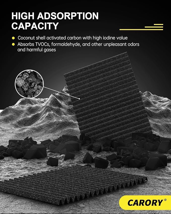 Cabin Air Filter w/Activated Carbon for Hyundai Accent 08–11, Elantra 07–16, Elantra Coupe 13–14, Elantra GT 13–17, Kia Forte 14–18, Forte Koup 14–16, Forte 5 14–18, Rondo 14–17 and More