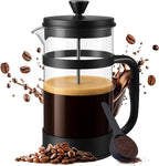 Utopia Kitchen 12 Ounce 0.35 Liter French Press Coffee Maker, Tea Maker, Travel Coffee Presses, Heat Resistant Thickened Borosilicate Coffee Pot for Camping Travel Gifts, Black Pack of 1