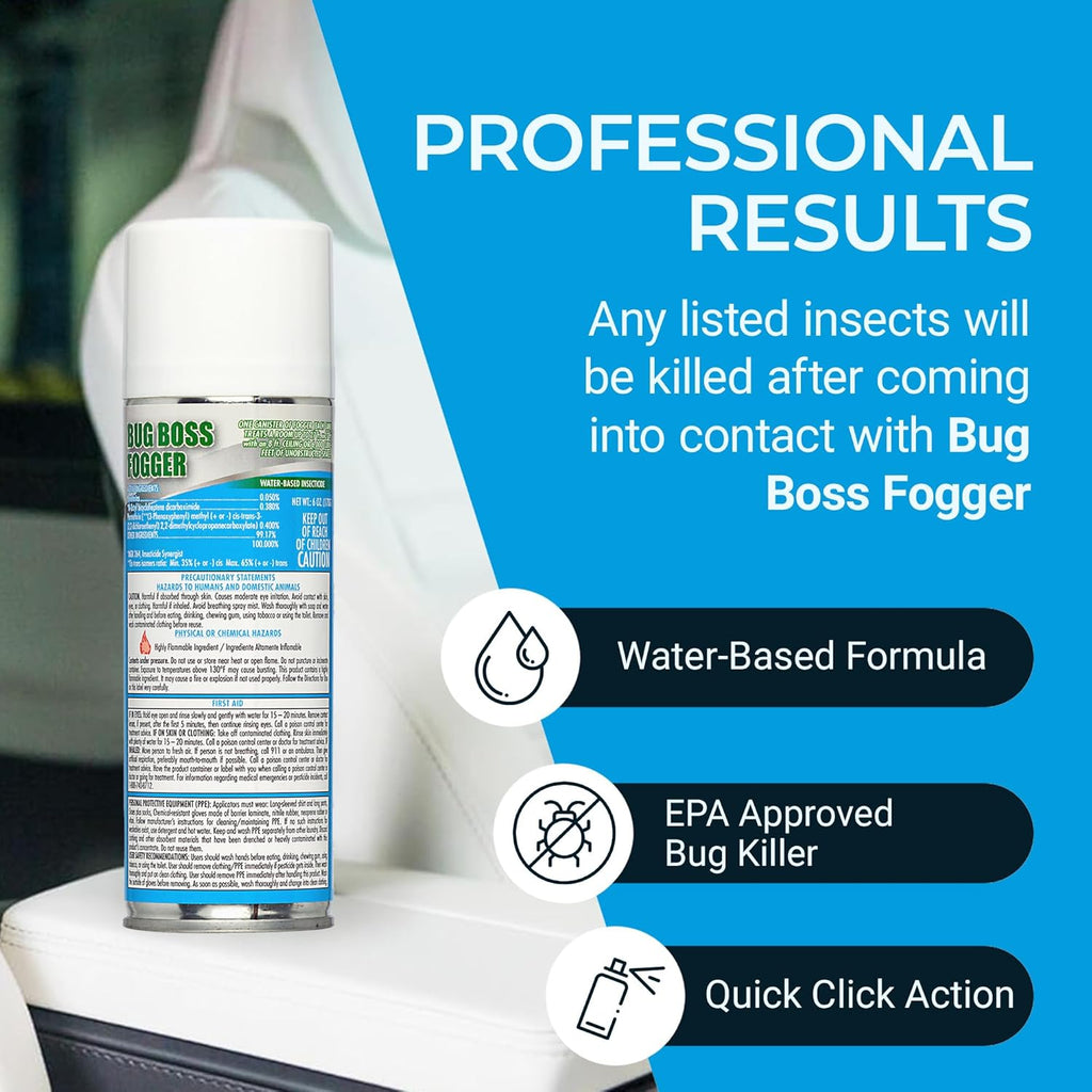 Kinzua Environmental Bug Foggers for Home Indoor & Outdoor Use, Insect Fogger, All Mosquito, Cockroach, Ant, Spider & More, Non-Staining, Water-Base Formula, 6 oz, Pack of 3