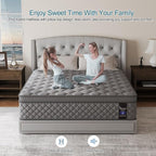 Twin Mattress, 12 Inch Hybrid Mattresses Grey, Euro Top Mattress Medium Firm for Back & Lumbar Support, Individual Pocket Spring Bed for Motion Isolation & Pressure Relief