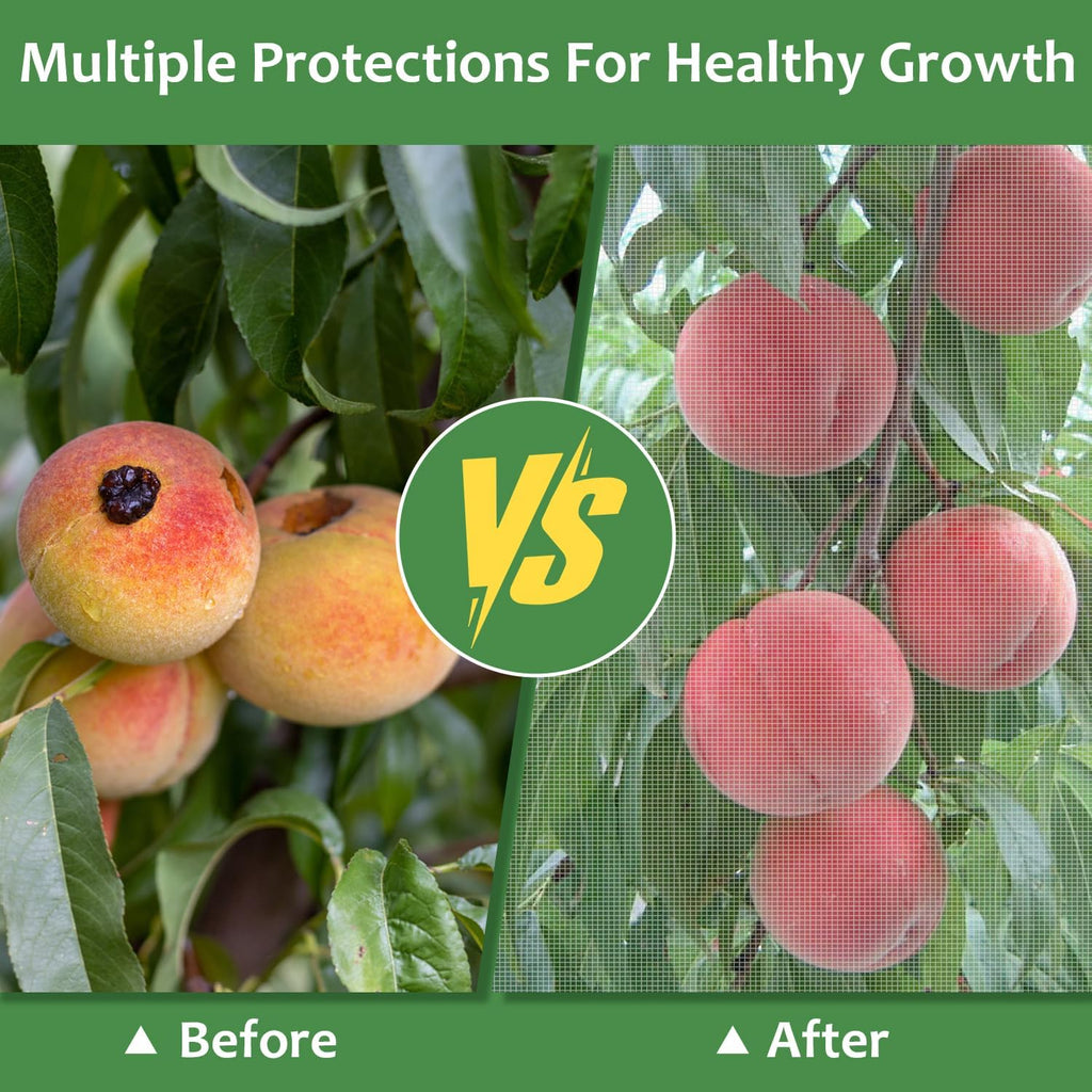 4PCS Netting for Garden Protection, BlueberryBush Netting Cover Insect Bird Barrier Mesh, TomatoProtective Cover with Drawstring Garden MeshNetting for Vegetables, Fruits, Trees, 2.7Ft x3.3Ft
