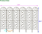 6 Pack Metal Garden Trellis 86.7" Tall Outdoor Climbing Plant Support for Roses, Flowers, Rustproof Durable Black Galvanized Tube, Lawn Garden Fence Decor Screen (6, Brown-86.7" H)