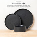 GBHOME Ceramic Dinnerware Sets for 4, Stoneware Plates and Bowls Sets, Chip and Scratch Resistant Dishes, Dishwasher & Microwave& Oven Safe Dishes sets, Reactive Glaze-Speckled Black