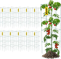 VEVOR Tomato Cages, 11.8" x 11.8" x 46.1", 10 Packs Square Plant Support Cages, Green PVC-Coated Steel Tomato Towers for Climbing Vegetables, Plants, Flowers, Fruits