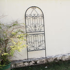 SCENDOR Trellis for Climbing Plants 59" H x 22" W Metal Unique Design Decorative Garden Structure Weather-Resistant Lattice Outdoor Decor Flowers Roses Vine Ivy Clematis Black Coating 1 Pack