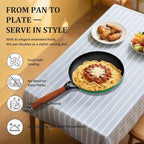 YUTANN Nonstick Frying Pan 12 inch, Ceramic Cast Iron Skillet, Lightweight Pre-seasoned Cast Iron Pan with Detachable Handle, Dishwasher & Oven Safe, Free of PFAS and PFOA