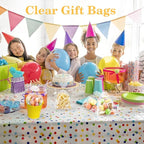100 PCS Cellophane Treat Bags, Cidenbio 6x10 In Clear Cellophane Gift Bags with Twist Ties Plastic Goodie Bag for Party Favor Cookie Candy Popcorn Bakery Chocolate Gift Wrapping