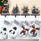 4PCS Iron Stocking Holders for Mantle Mantle Stocking Hanging Hook Xmas Weighted Christmas Stocking Holder Heavy Duty Farmhouse Vintage Fireplace Stocking Hanger for Christmas Decor (Iron,4)
