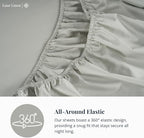 LANE LINEN 600 TC 100% Mercerized Cotton Twin XL Sheets Set, Soft & Comfy Sateen Weave - Perfect for Hospital beds or Dorm Room, Luxury Hotel Like Thick Sheets Twin XL Size Sheet Set - Mineral