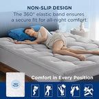 Bedsure Waterproof Mattress Topper Full - Pillow Top Full Mattress Protector with 8-21 Inches Deep Pocket, 800 GSM Extra Thick Bed Pad Fitted, Soft Bed Cover for Home, Bedroom, Hotel - Grey