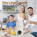 Nut Milk Maker Machine - 8 in 1 Soy Milk Maker Machine 35oz with Self-Cleaning, 18H Delay Start & 4H Keep Warm, Automatic Plant-Based Milk Blender for Almond, Oat, Coconut, Soybean - White
