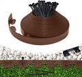Landscape Edging Border 60 FT 2 Inch Tall with 120 Spikes, Plastic Edging for Landscaping, Garden Edging Border, Flower Bed, Paver and Lawn Edging Border, Brown
