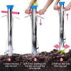 AIWFL Seedling Transplanter Long Handled Bulb Planter Tools Vegetable Young Plant Manual Plant Transplanter Stainless Steel Planting Garden Tools