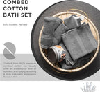 100% Combed Cotton Bathroom Towel Set of 10- 2 Bath Towels, 4 Hand Towels, 4 Wash Cloths, Sustainable, Soft, Highly Absorbent 10 Piece Cotton Bath Towel Set Ideal for Hotels, Spa, Bathroom, Dorm, Grey